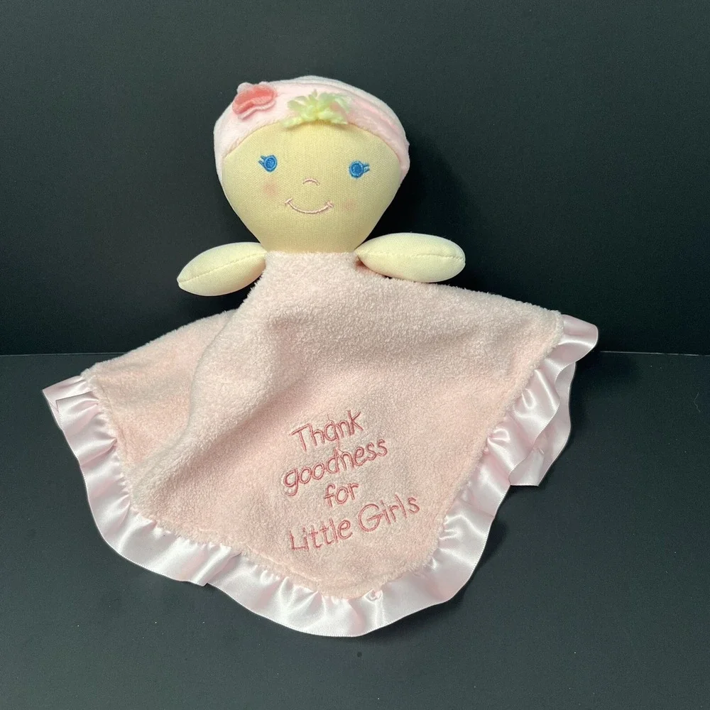 Kids Preferred Security Blanket 13X13 Pink Thank Goodness For Little Girls Plush